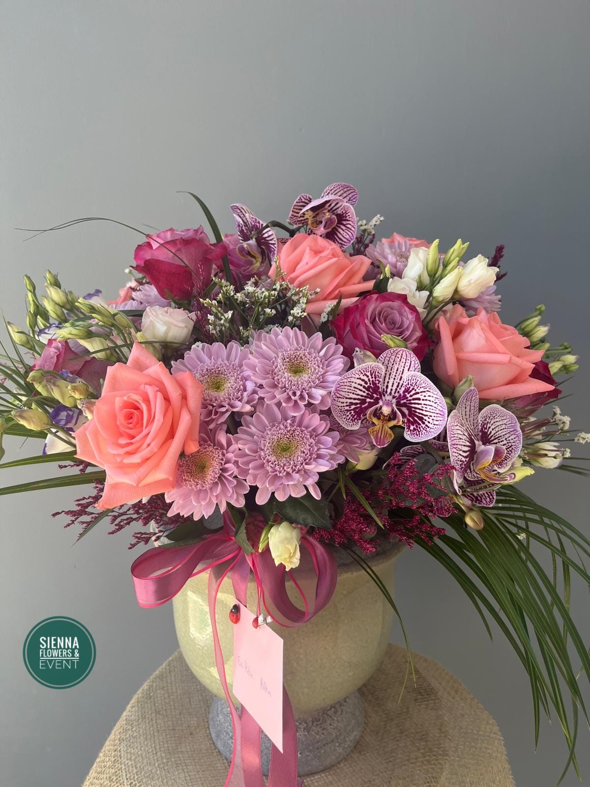 Colourful Arrangement in Green Wase